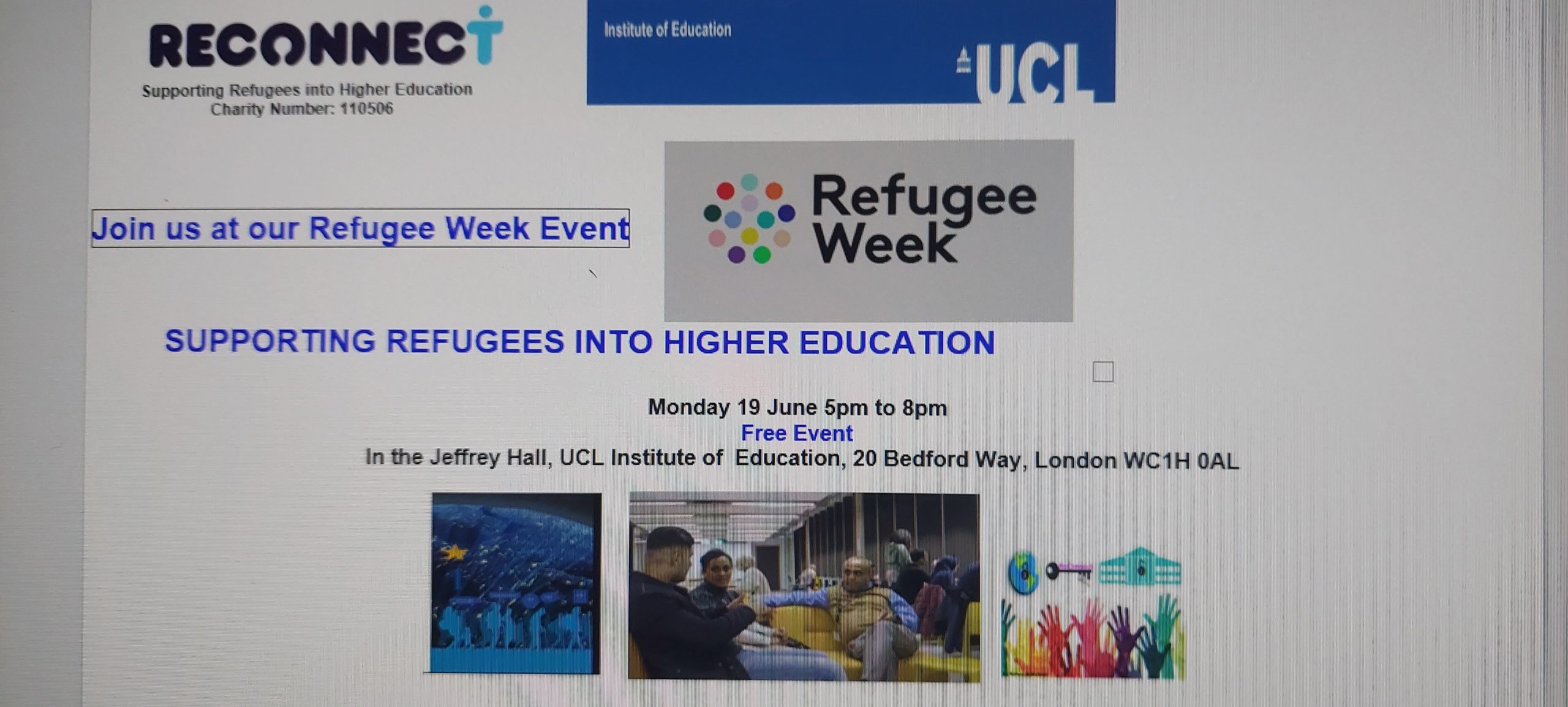 Supporting Refugees Into Higher Education – Refugee Week