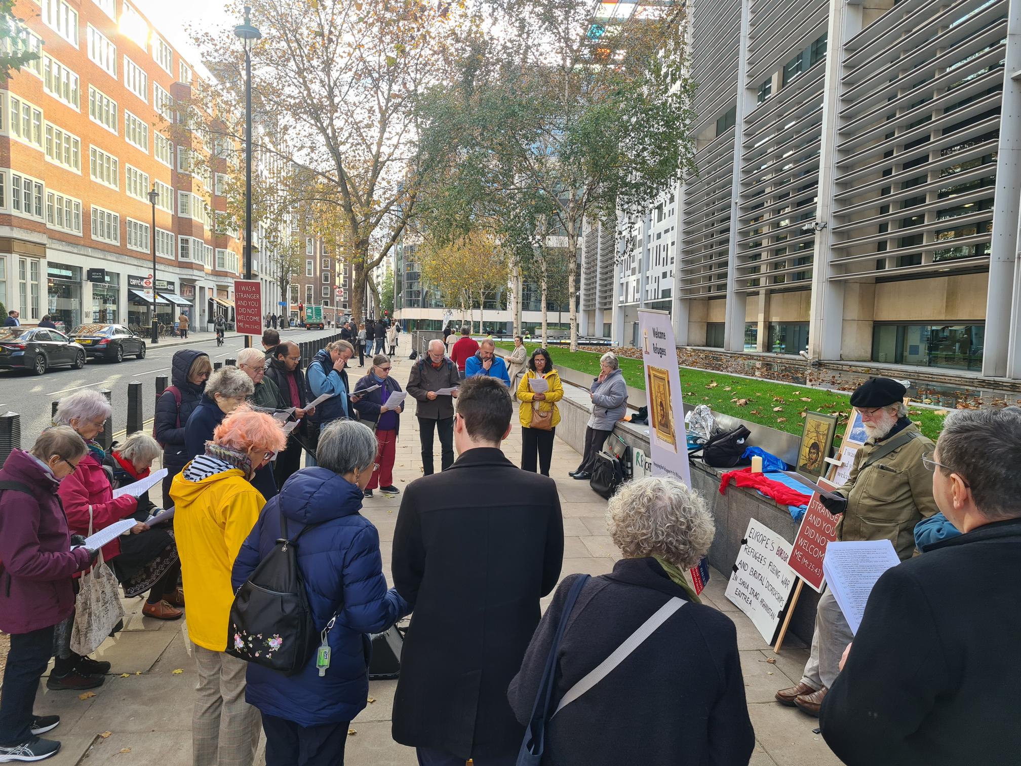Memorial Prayer Vigil for refugees in front of the Home Office
