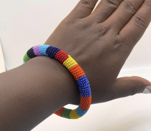 Maasai Glass Bead Bangle – Rainbow